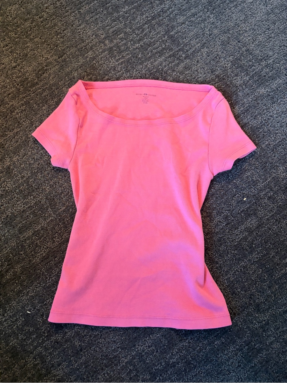 Brandy Melville Pink Scoop Neck Short Sleeve Tee